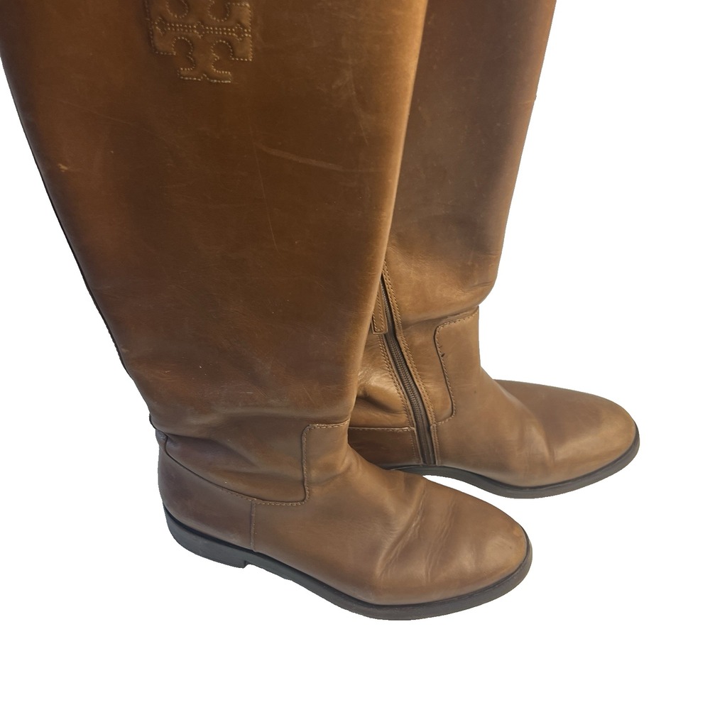 Tory Burch Brown Leather Riding Boots‎ Women 10M Classic Money Winter